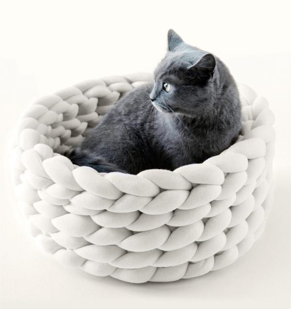 Pet Kennel Pet Dog Cat Hand-woven Bed Handmade Knit Nest House Puppy Kitten Cave Basket Sleeping Bag Dogs Kennel Supplies