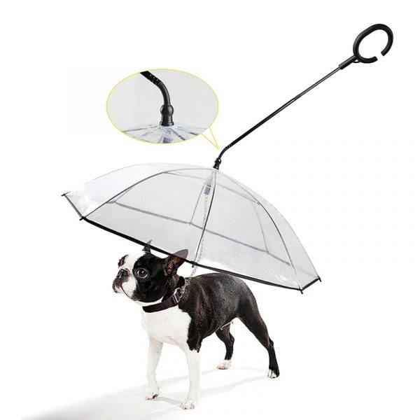 Telescopic Handle Transparent Pet Umbrella With Dog Leash for Rain Walking Umbrellas Waterproof Cat Supplies Pet Products