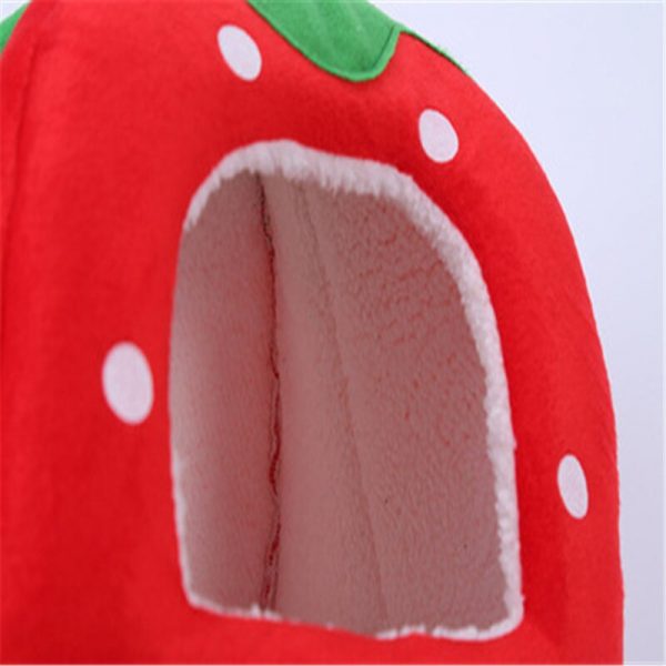 Pet Supplies Pet House Cute Soft Strawberry Pet Dog Cat Rabbit Bed House Kennel Doggy Warm Cushion Doghouse