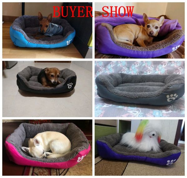 S-3XL Large Pet Cat Dog Bed MultiColor Warm Cozy Dog House Soft Paw Pattren Dog Baskets Mat Autumn Winter Waterproof Kennel