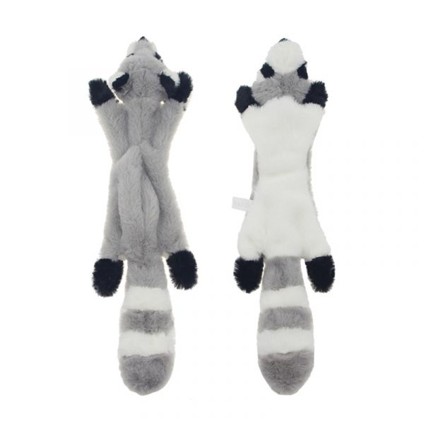 Pet Simulation Animal Plush Toy Interactive Squeaky Soft Chew Toy Skunk/Squirrel/Raccoon/Fox Shape Doll Sound Toy For Dogs