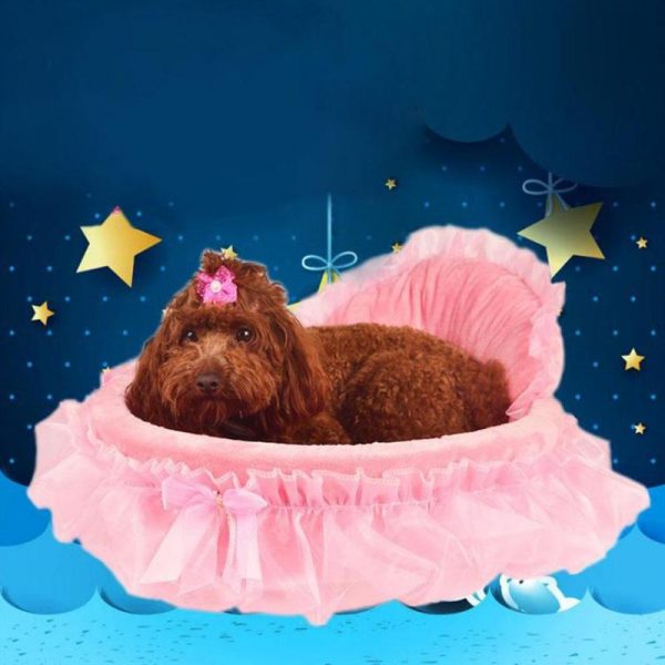 Soft Dog Bed Pet Cat Lace Princess Bed Sofa Puppy Couch Lace Bedding Mat Nest camas para perro Winter Chritmas Festival Decor