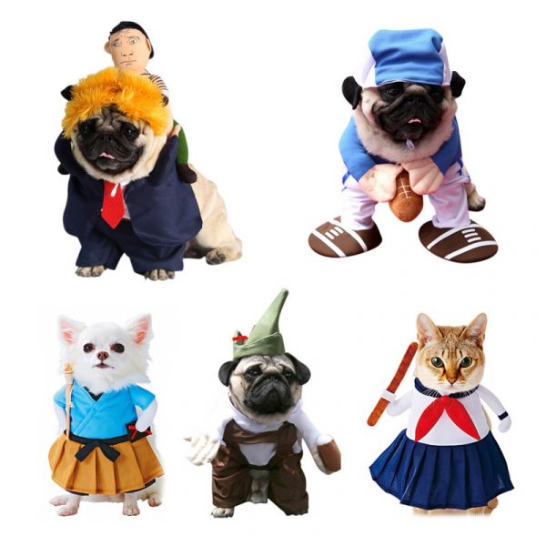 Pet Dog Funny Clothes Dogs Cosplay Costume Halloween Christmas Comical Outfits With Wig Set Pet Cat Dog Festival Party Clothing