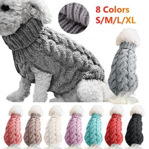 Winter Knitted Dog Clothes Warm Jumper Sweater For Small Large Pet Clothing Coat Knitting Crochet Cloth Jersey Perro