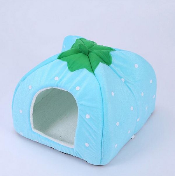 Pet Supplies Pet House Cute Soft Strawberry Pet Dog Cat Rabbit Bed House Kennel Doggy Warm Cushion Doghouse