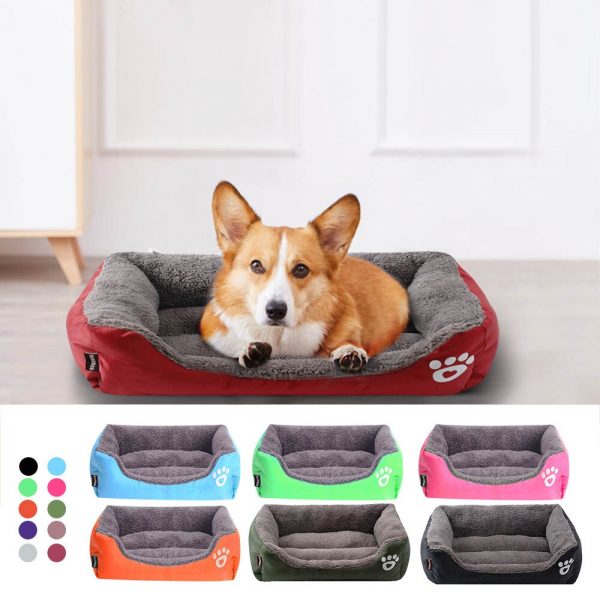 S-3XL Large Pet Cat Dog Bed MultiColor Warm Cozy Dog House Soft Paw Pattren Dog Baskets Mat Autumn Winter Waterproof Kennel