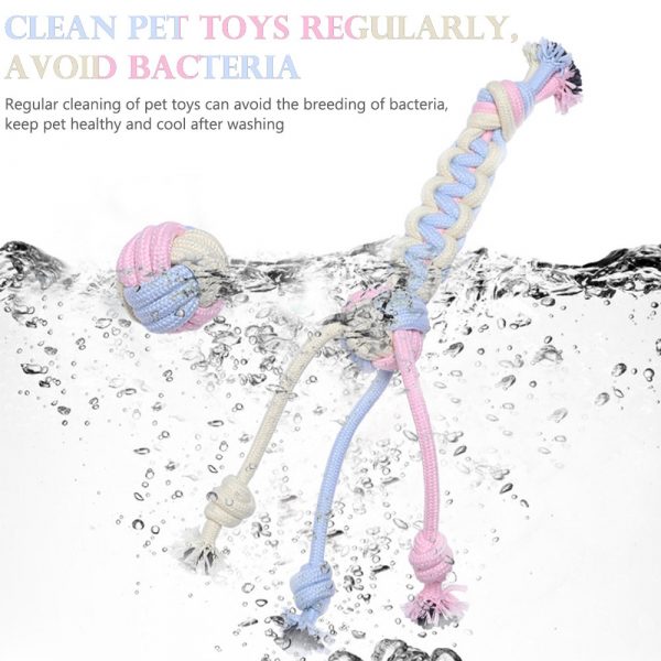 1pc Pets Dogs Pet Toys Cotton Rope Supplies Pet Dog Puppy Cotton Chew Knot Toy Durable Braided Bone Rope Funny Tool