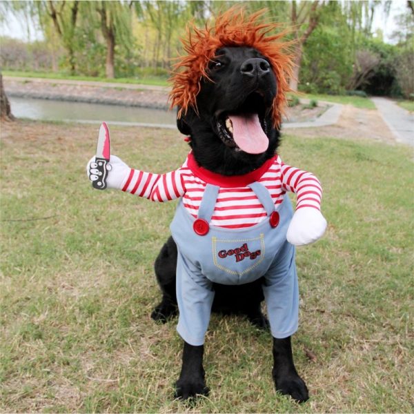 Pet Dog Funny Clothes Dogs Cosplay Costume Halloween Christmas Comical Outfits With Wig Set Pet Cat Dog Festival Party Clothing