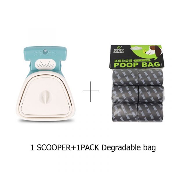 Dog Pet Travel Foldable Pooper Scooper With 1 Roll Decomposable bags Poop Scoop Clean Pick Up Excreta Cleaner Epacket Shipping