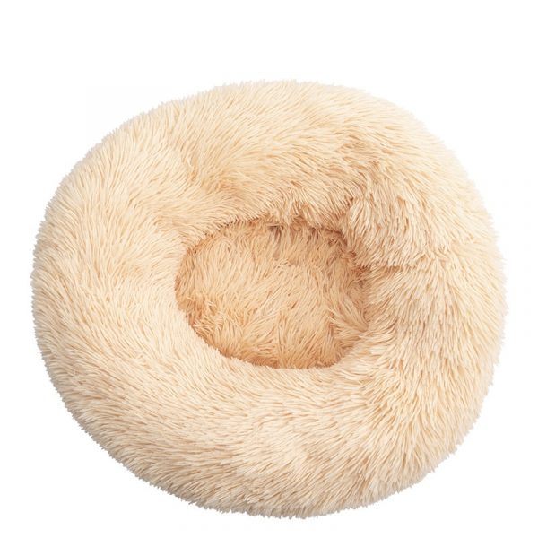 Round Long Plush Dog Beds for Large Dogs Pet Products Cushion Super Soft Fluffy Comfortable Cat Mat Supplies Accessories