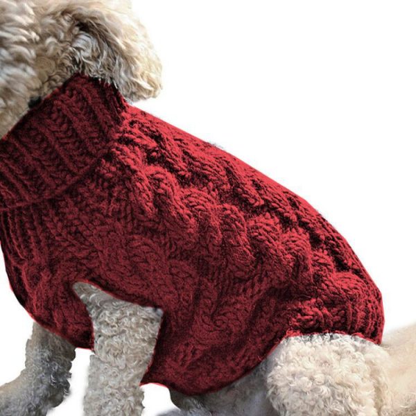 Winter Knitted Dog Clothes Warm Jumper Sweater For Small Large Pet Clothing Coat Knitting Crochet Cloth Jersey Perro