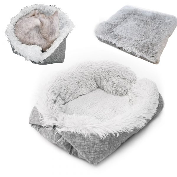 Foldable Washable Pet Dog Cat Sleeping House Nest Plush Pet Dog Bed Winter Warm Pets Bed Soft Mats House