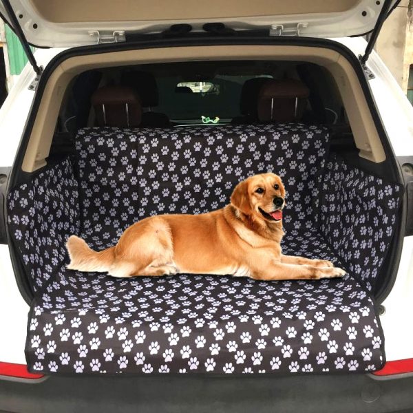 SUV Dog Car Trunk Mat Dog Car Seat Cover Pet Car Mat Printed Black Waterproof Oxford Cloth Pet Pad Dog Car Mat Pads