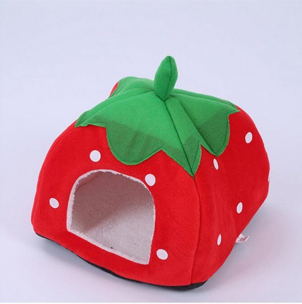 Pet Supplies Pet House Cute Soft Strawberry Pet Dog Cat Rabbit Bed House Kennel Doggy Warm Cushion Doghouse