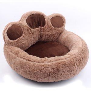 Pet Bed Dog Cat Velvet Cute House Bear Paw Shape Design Soft Warm Pet Nest for Small Medium Large Dogs Washable Bed Pet Supplies