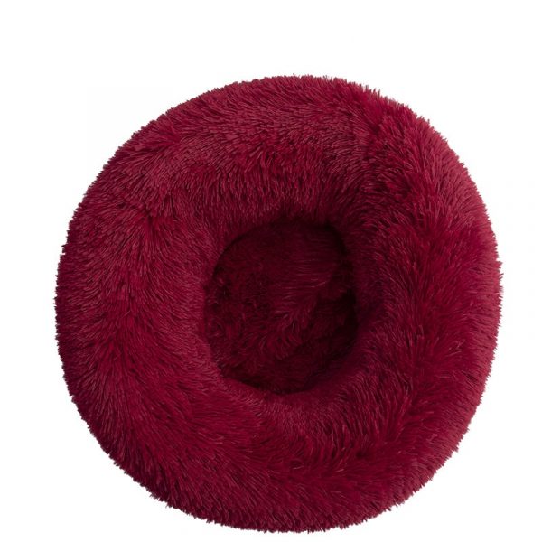 Round Long Plush Dog Beds for Large Dogs Pet Products Cushion Super Soft Fluffy Comfortable Cat Mat Supplies Accessories