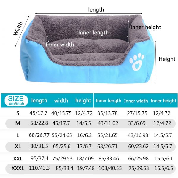 S-3XL Large Pet Cat Dog Bed MultiColor Warm Cozy Dog House Soft Paw Pattren Dog Baskets Mat Autumn Winter Waterproof Kennel