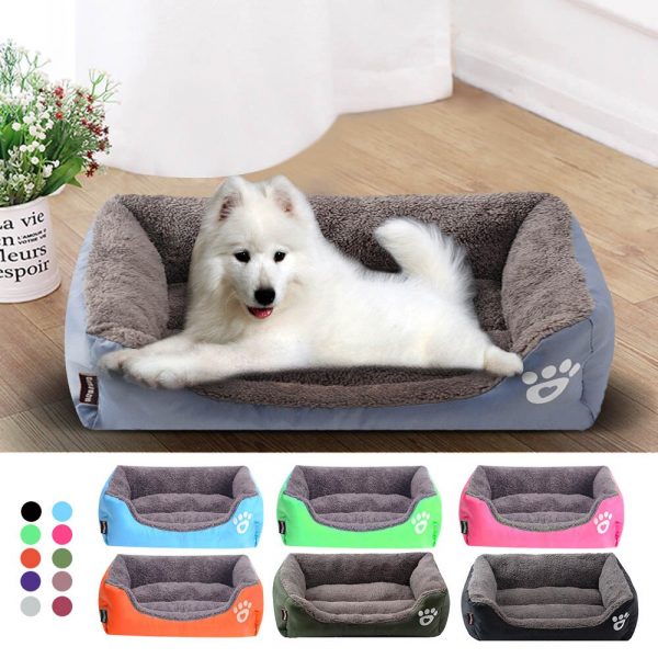 S-3XL Large Pet Cat Dog Bed MultiColor Warm Cozy Dog House Soft Paw Pattren Dog Baskets Mat Autumn Winter Waterproof Kennel