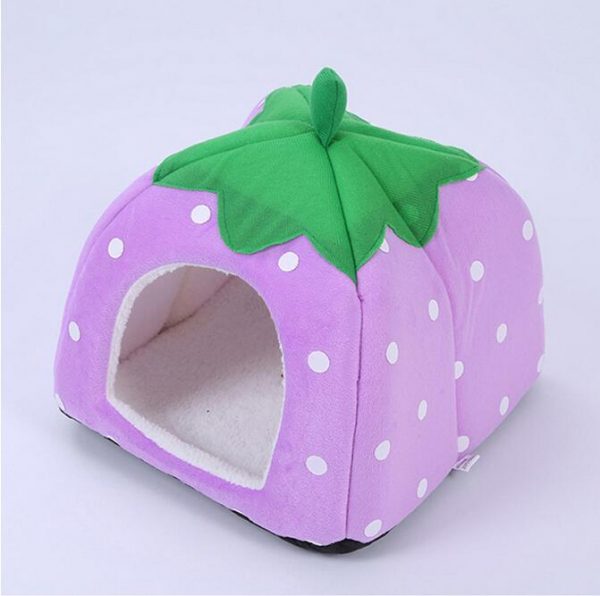 Pet Supplies Pet House Cute Soft Strawberry Pet Dog Cat Rabbit Bed House Kennel Doggy Warm Cushion Doghouse