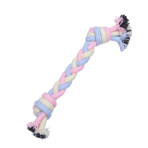 1pc Pets Dogs Pet Toys Cotton Rope Supplies Pet Dog Puppy Cotton Chew Knot Toy Durable Braided Bone Rope Funny Tool