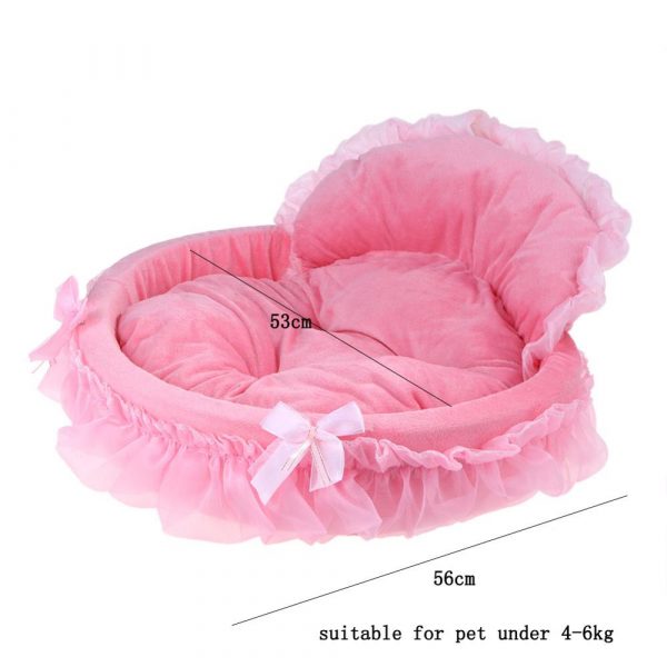 Soft Dog Bed Pet Cat Lace Princess Bed Sofa Puppy Couch Lace Bedding Mat Nest camas para perro Winter Chritmas Festival Decor