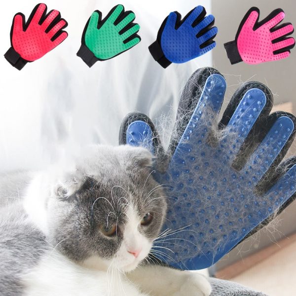 Grooming Glove for Dogs Comb Glove for Pet Cat Finger Cleaning Massage Glove for Animal Grooming Pet Dog Hair Deshedding Brush