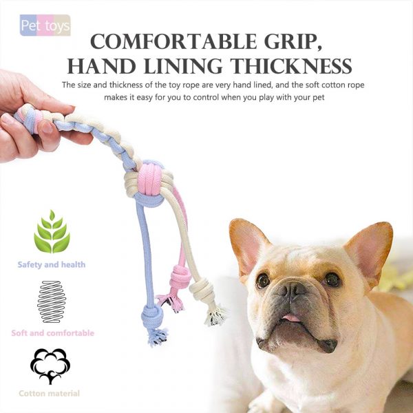 1pc Pets Dogs Pet Toys Cotton Rope Supplies Pet Dog Puppy Cotton Chew Knot Toy Durable Braided Bone Rope Funny Tool