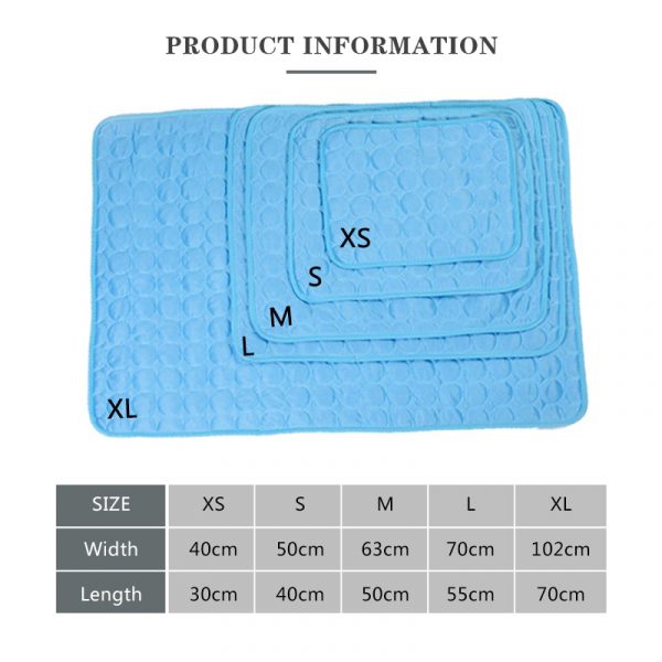 Pet Pad Summer Cooling Mat Dog Beds Mats Blue Pet Ice Pad Cool Cold Silk Moisture-Proof Cooler Mattress Cushion Puppy