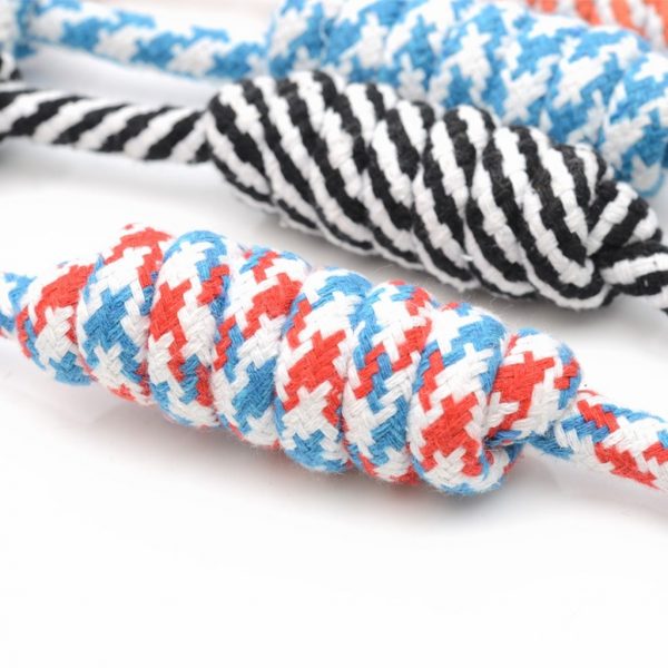 1pc Pet Dog Toy Rope Double Knot Cotton Braided Dog Rope Toy Puppy Chews Toy Cleaning Tooth Toys For Dogs Pet Supplies Drop Ship