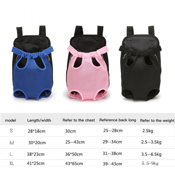 Pet Carry Adjustable Dog Backpack Kangaroo Breathable Front Puppy Dog Carrier Bag Pet Carrying Travel Legs Out Easy-Fit S/M/L/XL