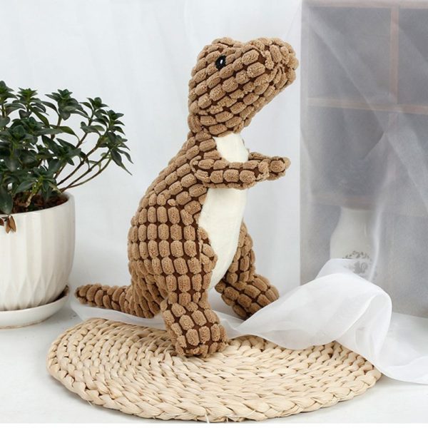 2020 New Pet Dinosaur Shape Plush Chew Molar Squeaky Toys For Dogs Puppy Toys Brush Dog Teeth Pet Cotton Rope Toy High Quality