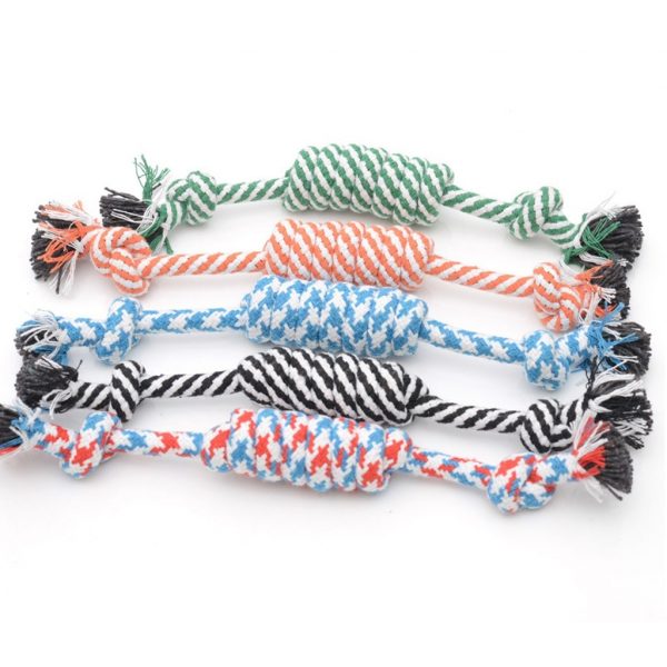 1pc Pet Dog Toy Rope Double Knot Cotton Braided Dog Rope Toy Puppy Chews Toy Cleaning Tooth Toys For Dogs Pet Supplies Drop Ship