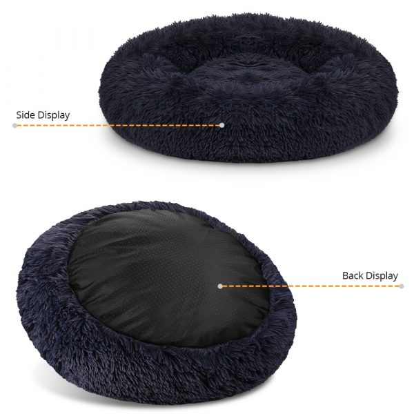 DEKO Pet Dog Bed Super Soft Kennel Round Fluffy Cat House Warm Comfortable Sleeping Cushion Mat Sofa Washable Puppy Plush