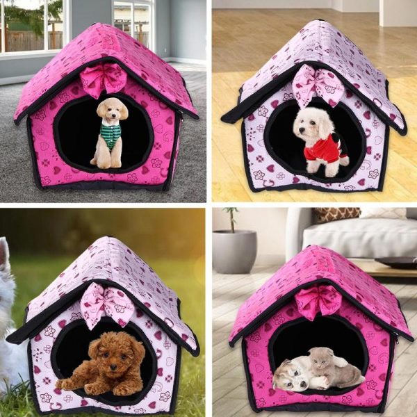 Pet Dog Bed Foldable Dog House Small Footprint Pet Bed Tent Cat Kennel Indoor And Outdoor Portable Travel Convenient Supplies