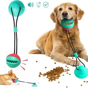 Pet Dog Toys Silicon Suction Cup Tug dog toy Dogs Push Ball Toy Pet Tooth Cleaning Dog Toothbrush for Puppy large Dog Biting Toy