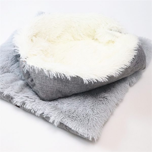 Foldable Washable Pet Dog Cat Sleeping House Nest Plush Pet Dog Bed Winter Warm Pets Bed Soft Mats House