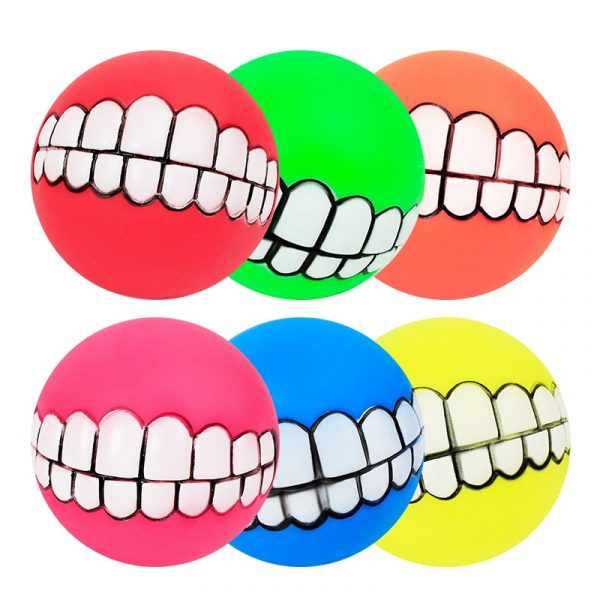 Pet Dog Ball Teeth Funny Trick Toy Silicone Toy for dogs Chew Squeaker Squeaky Sound Dog toys Pet puppy Toys interactive cat toy