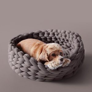 Pet Kennel Pet Dog Cat Hand-woven Bed Handmade Knit Nest House Puppy Kitten Cave Basket Sleeping Bag Dogs Kennel Supplies