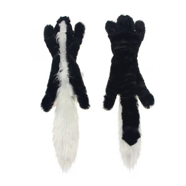 Pet Simulation Animal Plush Toy Interactive Squeaky Soft Chew Toy Skunk/Squirrel/Raccoon/Fox Shape Doll Sound Toy For Dogs