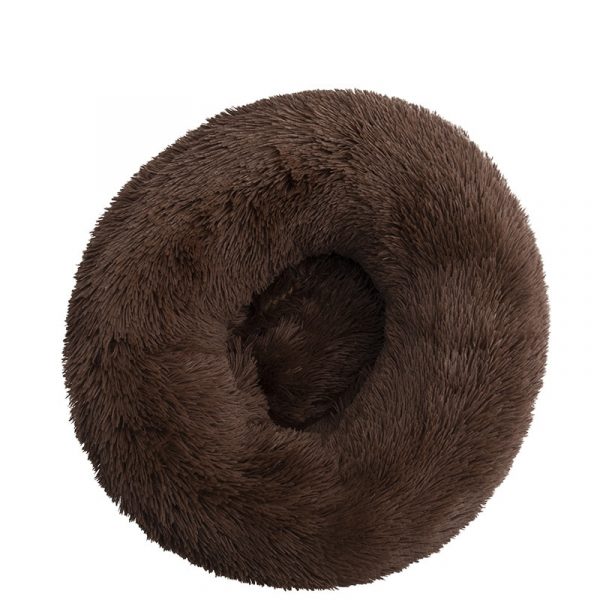 Round Long Plush Dog Beds for Large Dogs Pet Products Cushion Super Soft Fluffy Comfortable Cat Mat Supplies Accessories