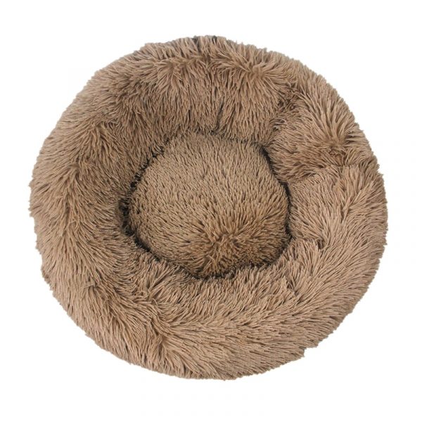 Round Long Plush Dog Beds for Large Dogs Pet Products Cushion Super Soft Fluffy Comfortable Cat Mat Supplies Accessories