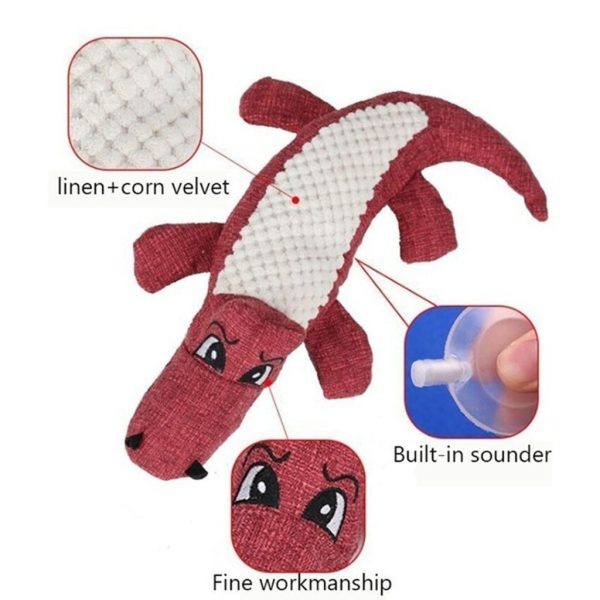 Pet Dog Toy Linen Plush Animal Toy Dog Chew Squeaky Noise Cleaning Teeth Toy Teeth Supplies Toy Tough Interactive Doll 1PC#30