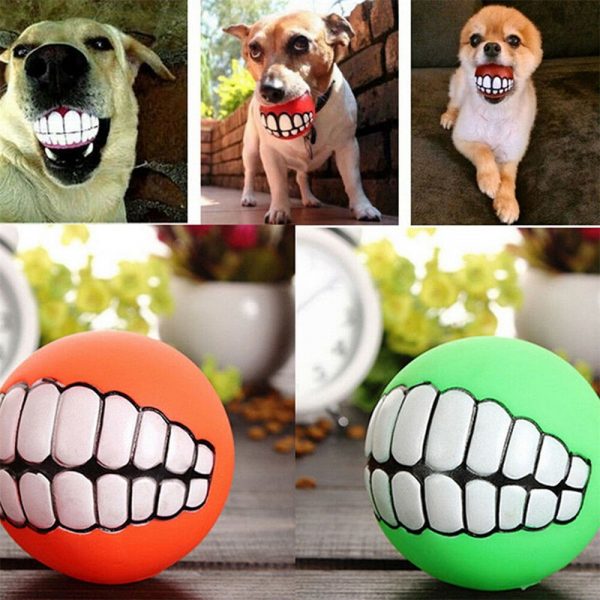 Pet Dog Ball Teeth Funny Trick Toy Silicone Toy for dogs Chew Squeaker Squeaky Sound Dog toys Pet puppy Toys interactive cat toy