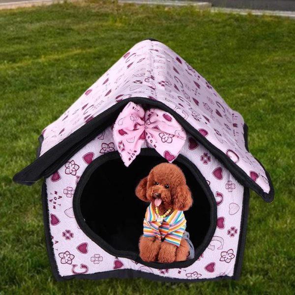 Pet Dog Bed Foldable Dog House Small Footprint Pet Bed Tent Cat Kennel Indoor And Outdoor Portable Travel Convenient Supplies