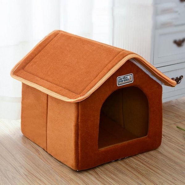 Pet Dog House Foldable Bed With Mat Soft Winter Warm Puppy Sofa Cushion Kennel Nest for Small Medium Dogs Sleeping Supplies