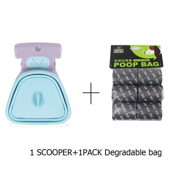 Dog Pet Travel Foldable Pooper Scooper With 1 Roll Decomposable bags Poop Scoop Clean Pick Up Excreta Cleaner Epacket Shipping