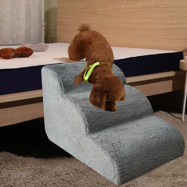 Dog Stairs Pet 3 Steps Stairs for Small Dog Cat Dog House Pet Ramp Ladder Anti-slip Removable Dogs Bed Stairs Pet Supplies