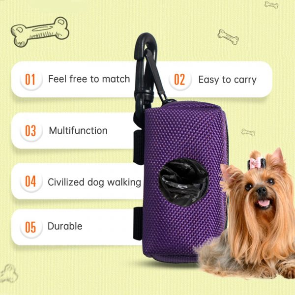 Pet Puppy Cat Pick Up Poop Bag Dispenser Portable Dog Poop Waste Bag Holder Outdoor Pets Supplies Garbage Bags Organizer