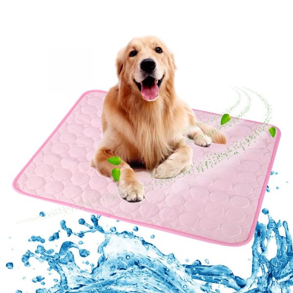 Pet Pad Summer Cooling Mat Dog Beds Mats Blue Pet Ice Pad Cool Cold Silk Moisture-Proof Cooler Mattress Cushion Puppy