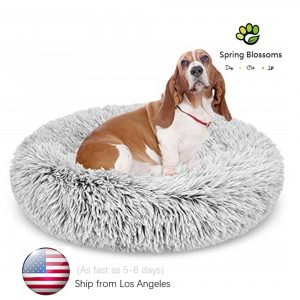 Fluffy Shag Cuddler Pet Blanket,Super Soft Warm Long Plush Round Dog Bed,Winter Doughnut Sleeping Mat For Large Cat-United State